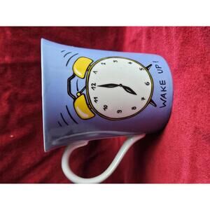 Konitz Germany Wake Up Alarm Clock Blue White 10 oz Coffee Mug